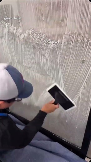 Office Frost Film Installation Using My 3D-Printed Scrubber #interiordesign #windowtint #3dprinting