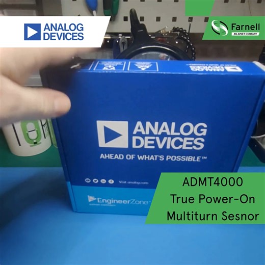 From Analog Devices, Inc., the ADMT4000 True Power-On Multi-Turn Position Sensor is a magnetic turn count sensor capable of recording the number of rotations of a magnetic system even while the device is powered down. Find out more and shop online: https://bit.ly/4575JvN | Farnell Electronics