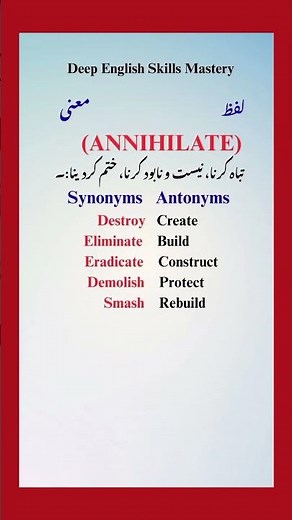 Annihilate Meaning in EnglishAnnihilate का अर्थ और उपयोग