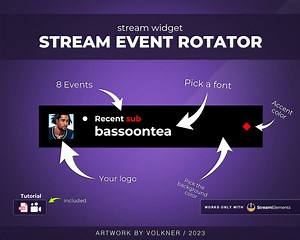Customizable Event Rotator Widget | Stream Overlay | Rotator Widgets for Twitch | Subscriber/follower/cheers Streamelements | OBS - Etsy