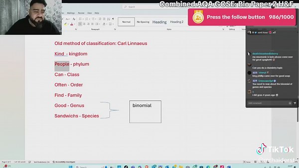 Biology Paper 2: Classification by Linnaeus