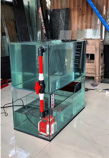 Simple tank full glass 6mm Sistem overflow Size tank 60cm Contact us for consultation Check bio profil #aquariumcustom #aquarium #soloraya #aquariumfish