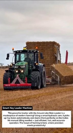 Smart Hay Loader Machine | Automatic Bale Stacking Tractor!