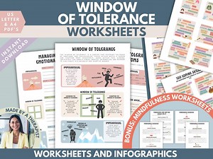 Window of Tolerance Worksheets: Emotional Regulation, Therapy Resources (PDF) - Etsy UK