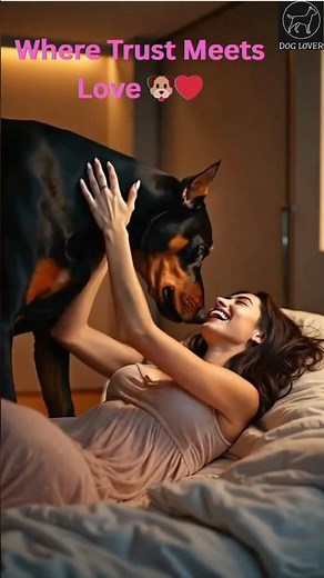 Unbreakable Bond: A Young Woman and Her Giant Doberman 🐾