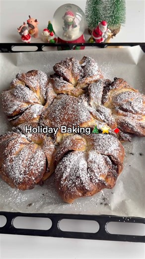 Chocolate Star Bread - Yes or Yes?😍🍫⭐️ #christmas #holiday #chocolatebread #chocolate #homebaked