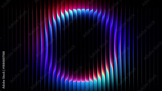 Rotating neon circular gradient refracted through ribbed glass. Radiant gradient light ring slowly rotating behind reeded glass. Dynamic luminous ring in continuous smooth rotation. Seamless loop. 4K