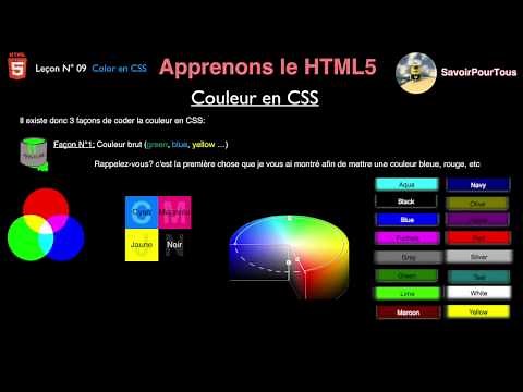 Leçon N° 09: Couleur en CSS - Apprendre HTML5 - CSS3