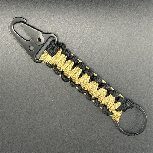 Paracord Cobra Weave Keychain With Zink Alloy Carabiner / Yard Life / Stable Keys / Tactical Style / Black Gold - Custom Colours Available - Etsy UK
