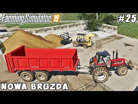 Spreading manure, plowing, harvesting wheat | Nowa Bruzda | Farming simulator 19 | Timelapse #25