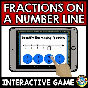 FRACTION ON A NUMBER LINE 3RD GRADE ACTIVITY BOOM CARDS DISTANCE LEARN MATH GAME
