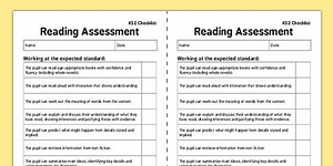 KS2 Reading Exemplification Checklist