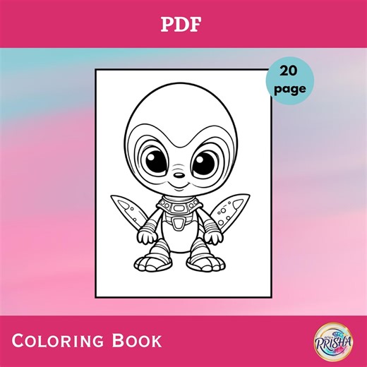 Alien Coloring Pages Printable Pdf | Space Activity Sheets | Kids Art Workbook | Instant Download Files - Etsy