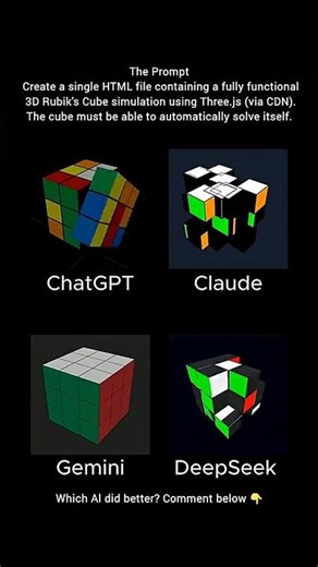 ChatGPT vs Claude vs Gemini vs DeepSeek #coding #html #css #programming #python #javascript #Shorts