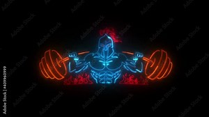 Spartan Athlete Animated Logo Loop Graphic Element