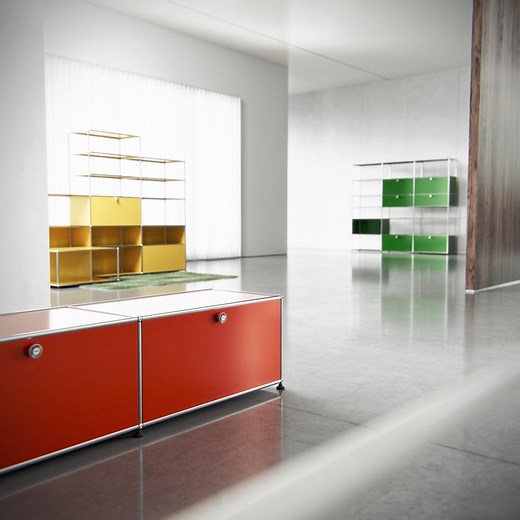 Clear forms and timeless design since 1965 – the modular USM Haller furniture system is whatever you make it. Adapting to your needs for a lifetime. Produced with great care in Switzerland. | USM Modular Furniture