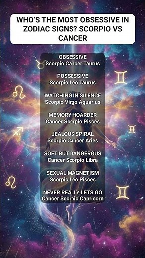 Top 8 Obsessive Zodiac Signs: Scorpio vs Cancer