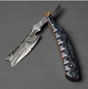 Custom Handmade Damascus Steel Straight Razor for Sale - Etsy