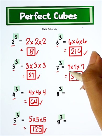 Amazing Perfect Cubes‼️ #Math #mathteachergon #exponents #MULTIPLICATION #mathtutor #mathtricks | Math Tutorials