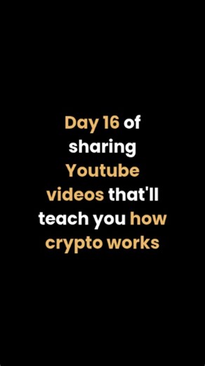 How Crypto Works ₿ on Instagram: "Day 16 of sharing Youtube videos that'll teach you how crypto works"