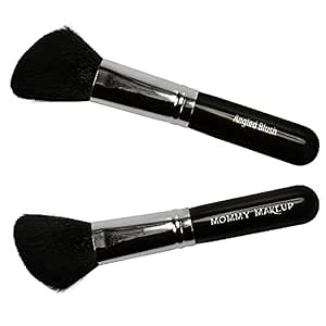 Angled Blush Brush (1 Pc) - Soft & Dense Premium Synthetic Vegan Bristles for Contour, Blush, & Bronzer Makeup Application - Travel Size, Cruelty-Free by Mommy Makeup