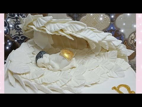 How to Make Edible Angel Wings Christening Cake Topper | MommyLine's Kitchen Style
