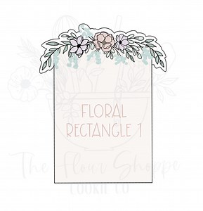 Floral Rectangle 1 With Greenery Plaque Cookie Cutter - Etsy