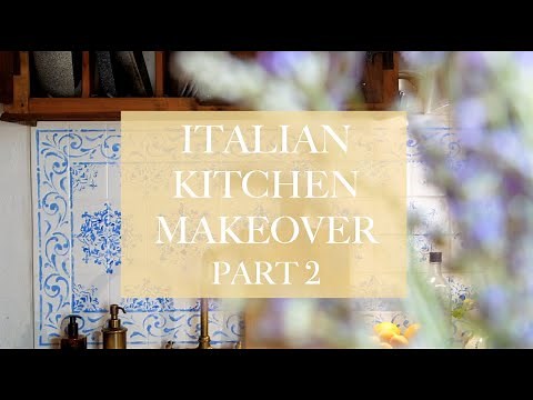 ITALIAN KITCHEN MAKEOVER PART 2: Hand-painted Tiles, DIY Dolce Vita, Renovation Remodel, Tuscany