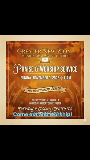 Greater New Zion MBC invites YOU! | Gregory Clark
