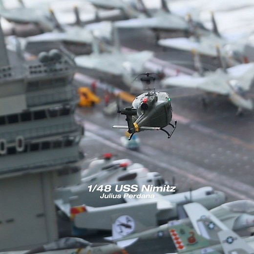 US Marine's UH-1 need refueling on USS Nimitz after a covert mission on the pacific. RC ERA UH-1 Huey https://bit.ly/47LC78X | Julius Perdana