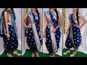 SILK SAREE DRAPING IN DHOTI STYLE|DHOTI STYLE SAREE DRAPING|HINDI Step by Step