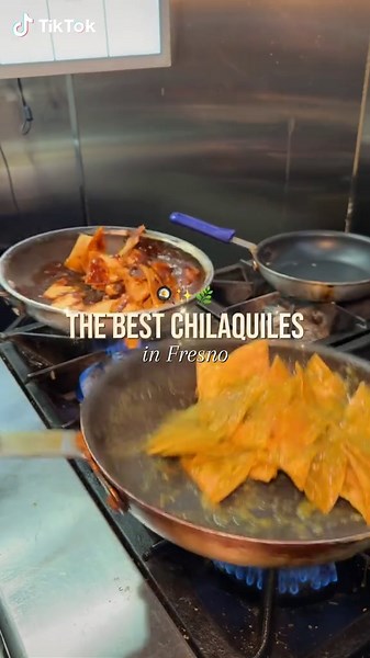 The best chilaquiles in Fresno are waiting for you at The Waffle Place! 🍳 Try our Chilaquiles Divorciados made with crispy corn tortillas smothered in both homemade green and red salsa! Topped with two fried eggs, your choice of carne asada or chicken, charro beans on the side, and finished with queso fresco, sour cream, red onions, and fresh cilantro! 🤍🌿 We’re open daily, so visit us to try it! ✨ . . . . . #brunch #fresno #thewaffleplace #559 #food