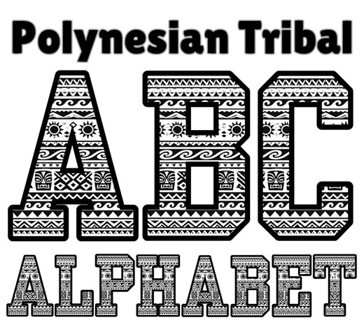Polynesian Tribal Alphabet PNG, Tribal Letters A to Z, Tribal Numbers 0-9, Polynesian Tribal Font, Island Tribal Png,tattoo Pattern Alphabet - Etsy