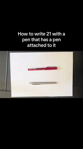 How to write 21 with a pen that has a pen attached to it #pen #fyp | Writing
