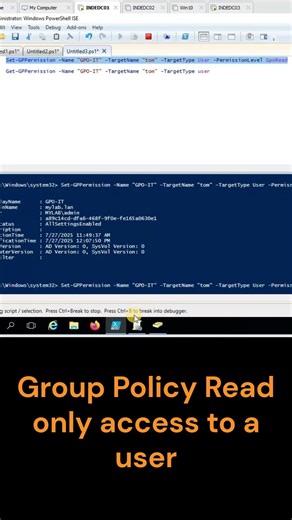 Group Policy Read only access to a user #techvideo #Group Policy#powershell
