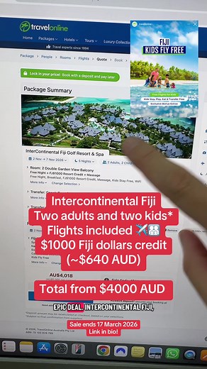 Fiji Family Holiday Sale - Kids Stay Free!