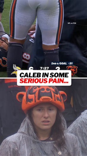 Caleb Williams needed help getting off the field and was carted back to the locker room.