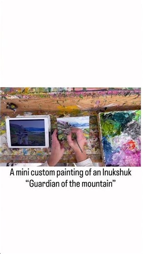 Painting an Inukshuk - Giselle Denis Fine Artist