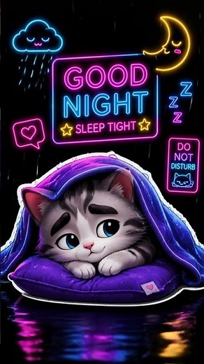 Cute Cat 4K Live Wallpaper - Lofi Good Night Aesthetic #livewallpaper #4k