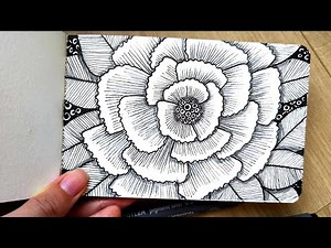 Flower Zentangle | Zentangle Flower Patterns Step by Step for Beginners | Zentangle Art