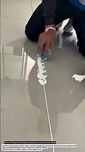 Tile Grout Filling & Joint Finishing Technique | Clean and Durable Floor Finish.