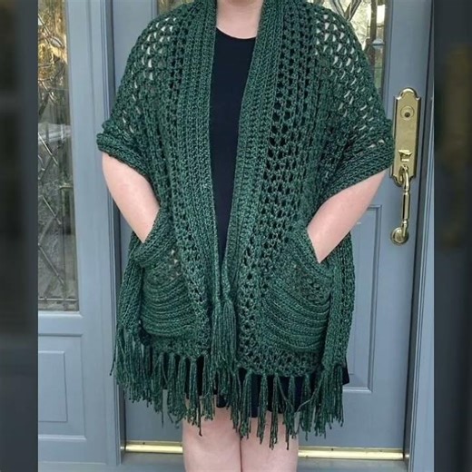 Eassy Knitting free Crochet pocket shawl patterns
