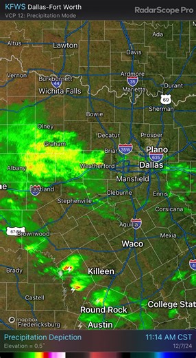 1:17pm - More rain looking to envelop the DFW metroplex from the southwest in the next hour or so. | Texas Storm Chasers