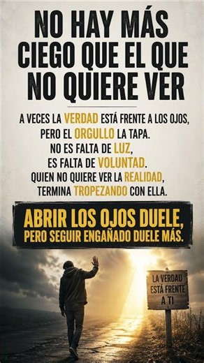 REFLEXION: NO HAY MAS CIEGO #Reflexion #FrasesDeVida #Verdad #Realidad #AbreLosOjos #NoHayMasCiego