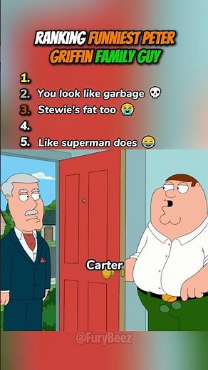 Ranking Funniest Peter Griffin in Family Guy 😆