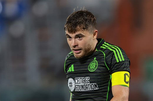 James Forrest watches side become champions as Celtic star makes trip during international break