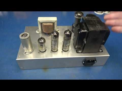 Vintage VM console EL84 tube HiFi amp refit onto Hammond aluminum chassis project