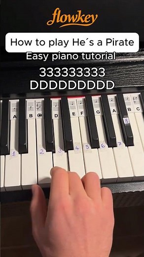 Pirates of the Caribbean Easy piano tutorial! #piano #pianotutorial #viral #piratesofthecaribbean