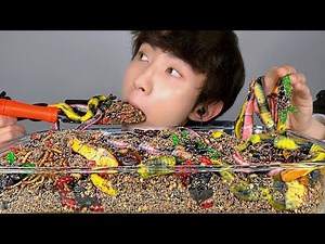 (ENG SUB) ASMR Mukbang Soil bug Snake Spider Social EATING REAL SOUND SHOW