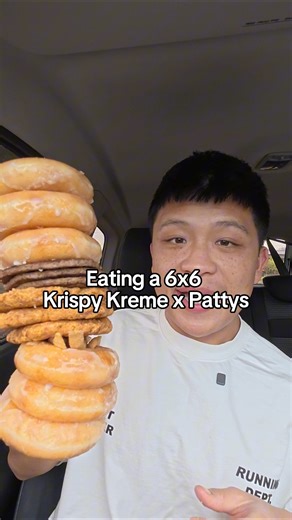 EATING A 6X6 KRISPY KREME BURGER #mcdonalds #foodchallenge #shorts